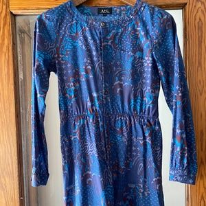 Blue print A.P.C dress - small